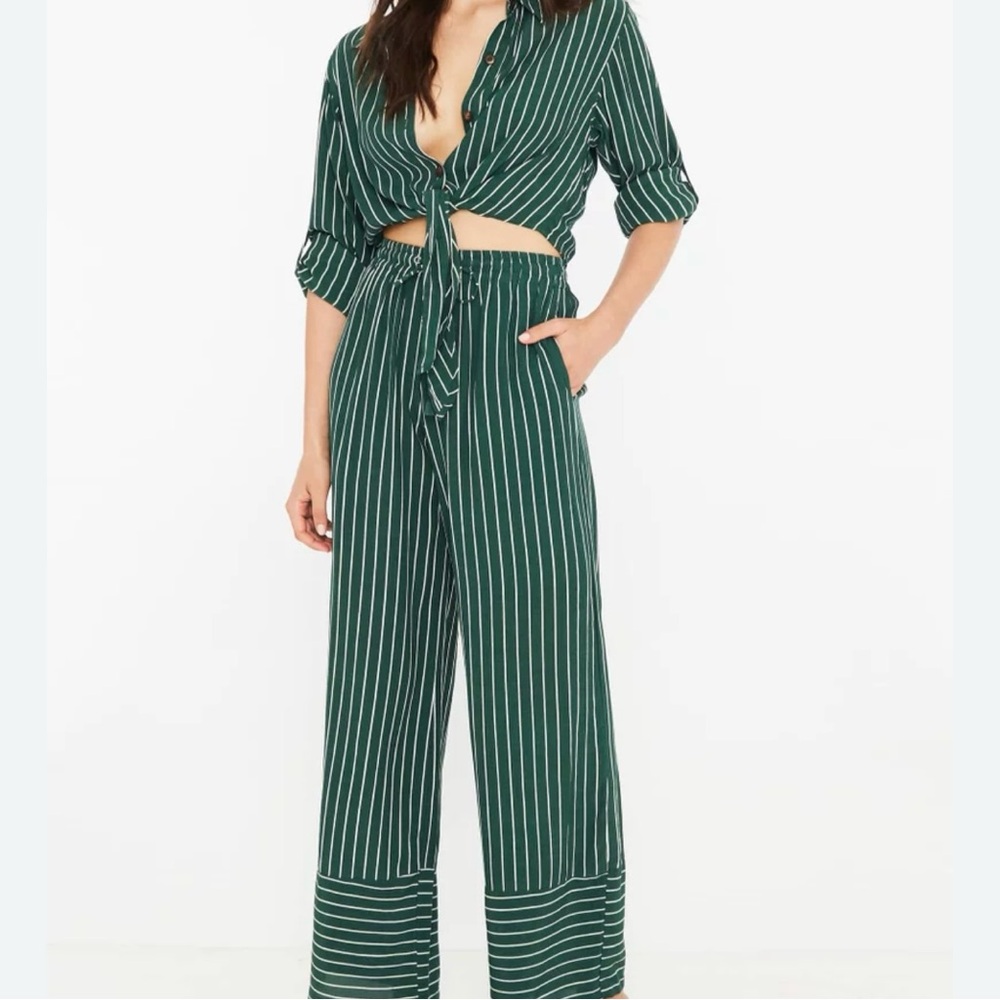Faithfull the Brand Green and White Striped Set Top and Green Zeus Pants - Picture 3 of 10